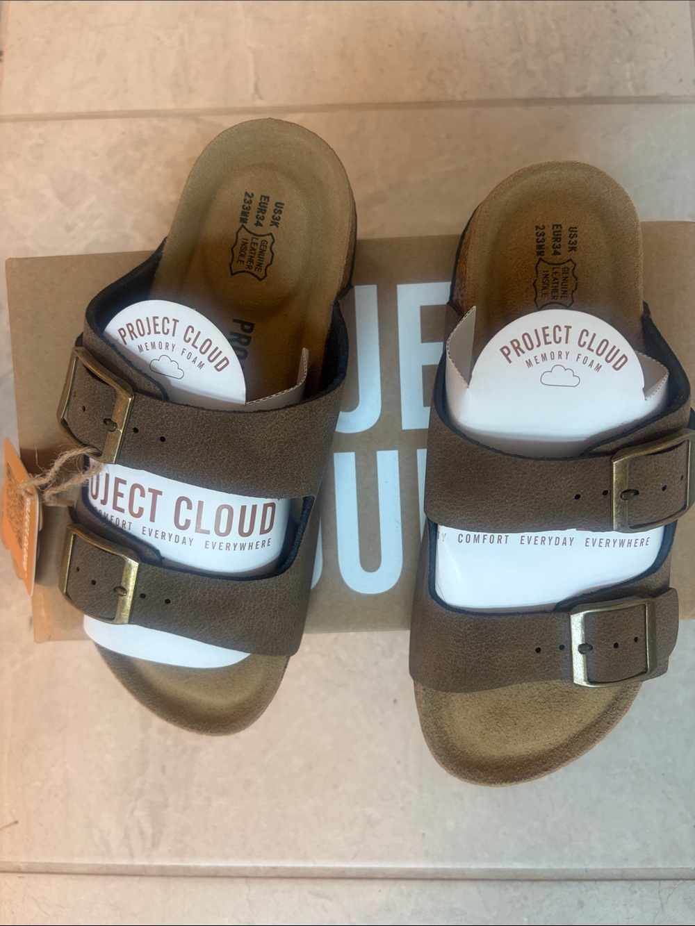 Project Cloud Kids Sandals, 100% Genuine Leather